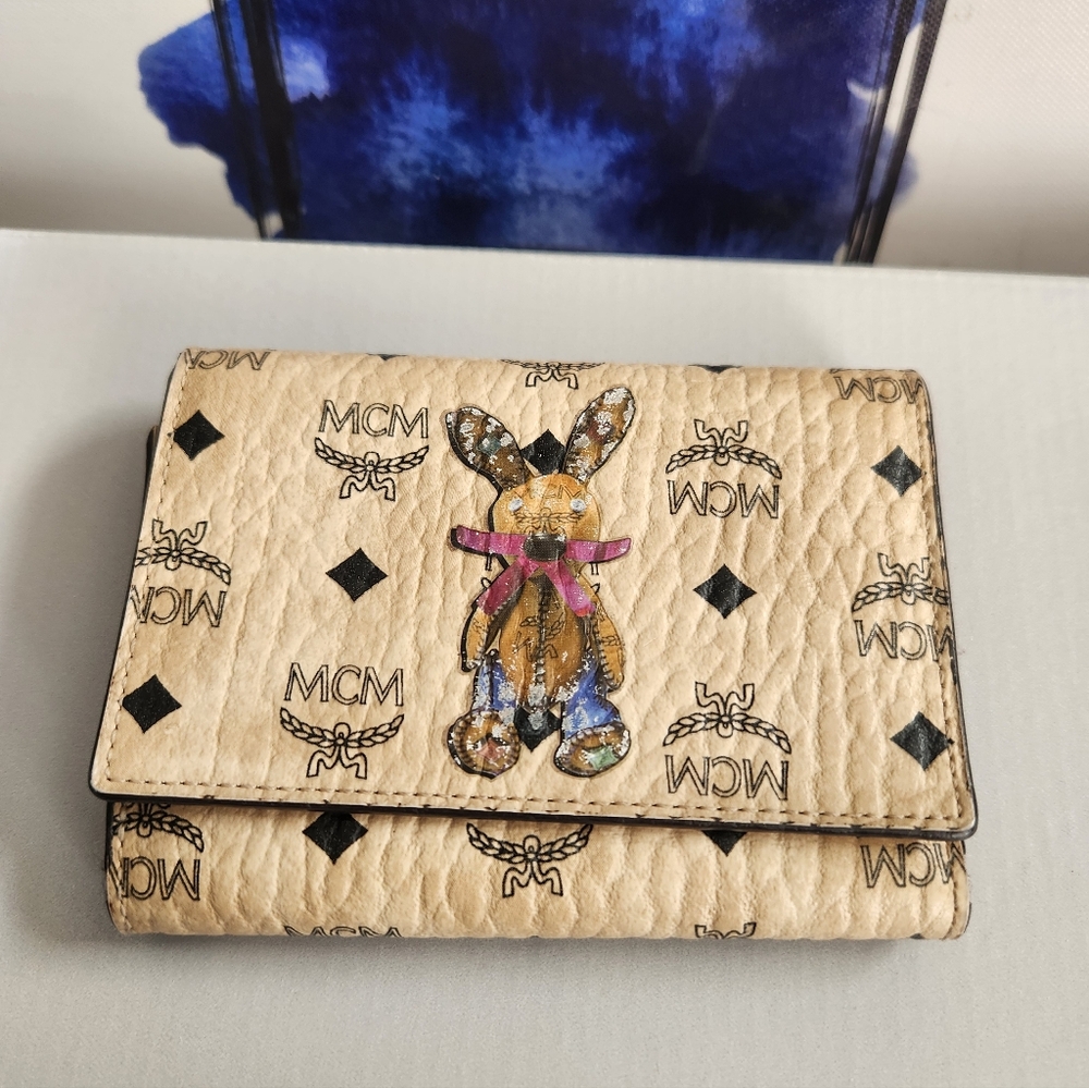 MCM Visetos Rare Rabbit Limited Edition Trifold Wallet